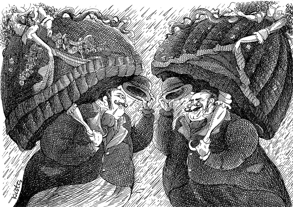 «Парасольки». 2010. Папір, гелева ручка